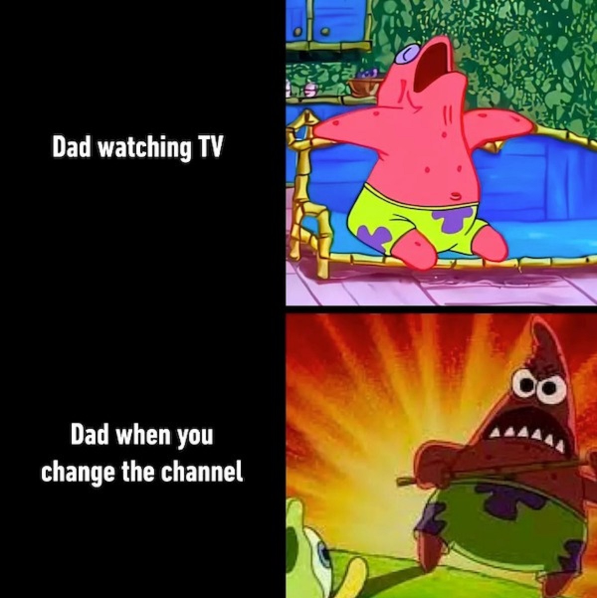 cartoon - Dad watching Tv Dad when you change the channel 00