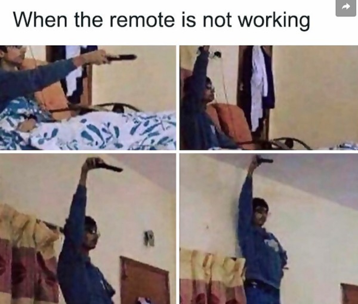 remote doesnt work meme - When the remote is not working