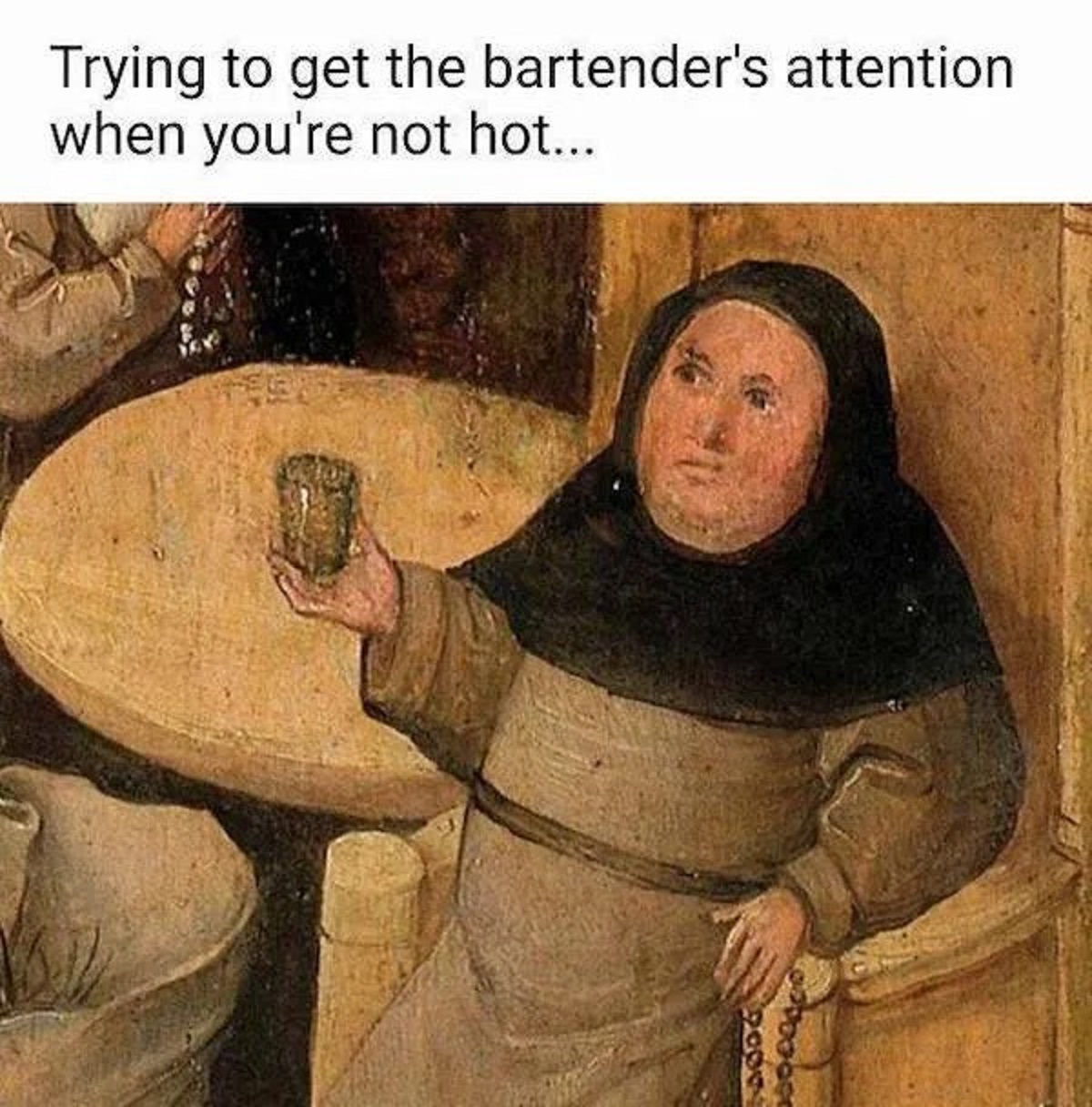 painting - Trying to get the bartender's attention when you're not hot...