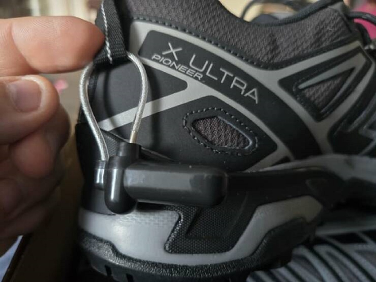 "Ordered these shoes online, came with bonus security tag..."