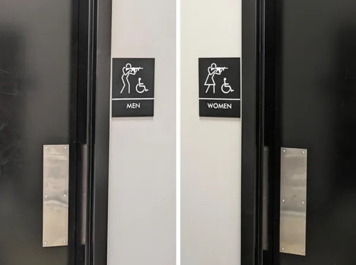 Bathroom signs at my local range.