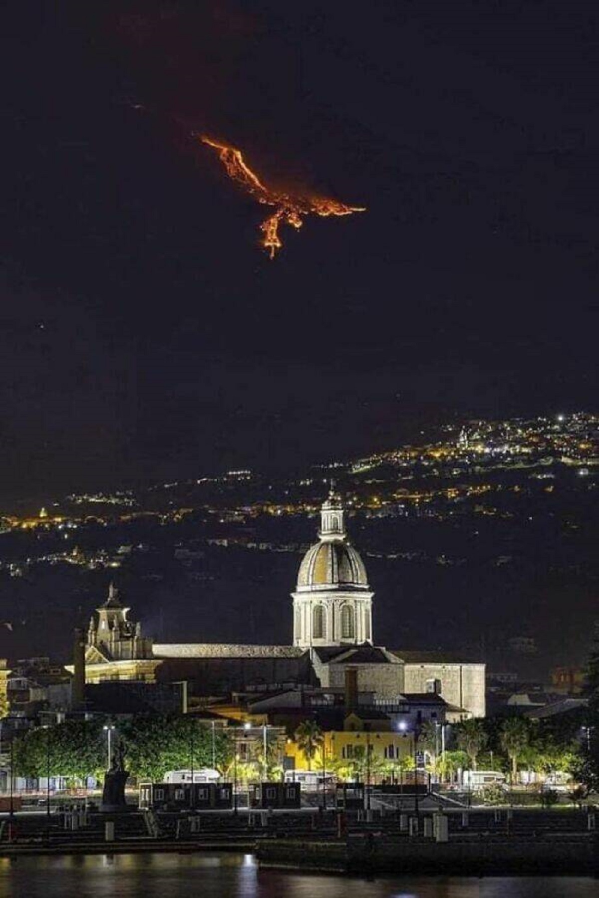"Eruption On Mount Etna (Sicily) Gives The Illusion Of A Phoenix In The Sky"