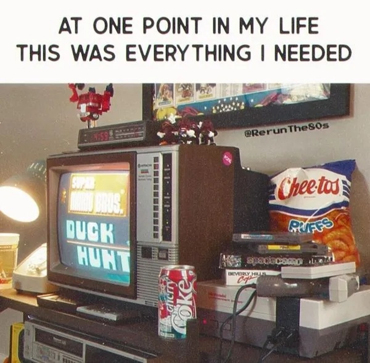 television set - At One Point In My Life This Was Everything I Needed Duck Hunt 11 14 chierry Coke The80s Cheetos Ruffs Spacecamo Deverly Hills Cop