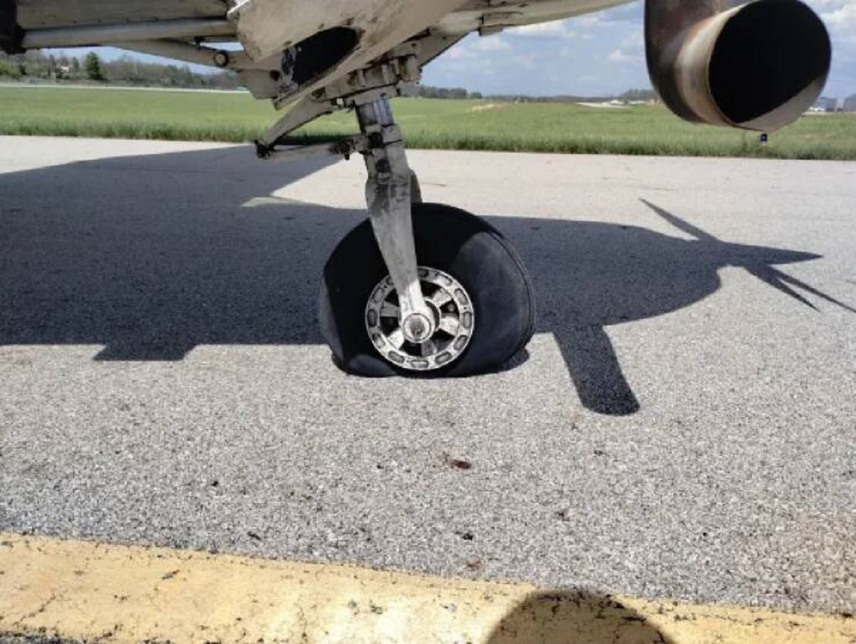 “Nose Wheel on plane went flat TWICE in a week while flying.”