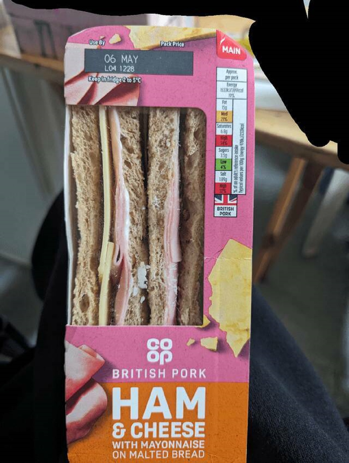 "Missing the cheese on half of my 'Ham and cheese' sandwich..."