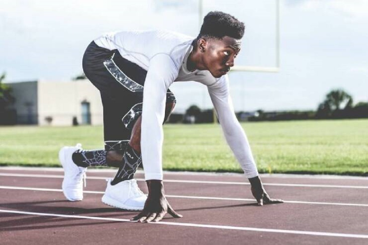 "Ran 100 meters in under 9.70 seconds (only 3 people have done this). Similarly run 100 meters in under 10.70 seconds for woman (only 7 woman have done this).