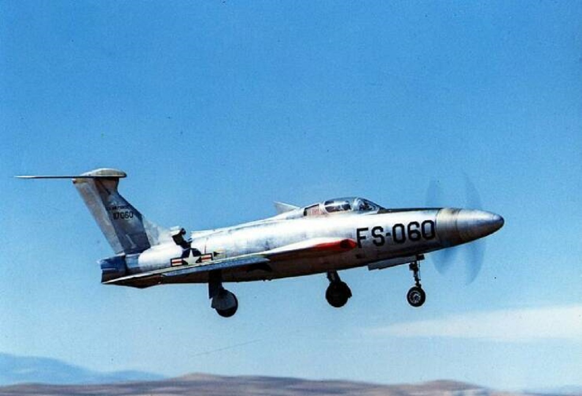 "Only two people have ever flown the XF-84H Thunderscreech.

Theoretically it was the fastest propeller-driven airplane ever built; it could have attained a speed above 1000km/h, but was so difficult to fly that it was never taken above roughly 840km/h in testing. At the very least it was the *loudest* propeller-driven airplane ever built, due to its supersonic propeller tips. One of the test pilots made a single flight and was so terrified at the plane's handling that he refused to ever set foot in the cockpit again. The other test pilot made 11 flights for a total of 12 test flights before the project was canceled. Thankfully the plane didn't manage to actually kill either of the people who flew it, making it statistically safer than a Boeing 737."