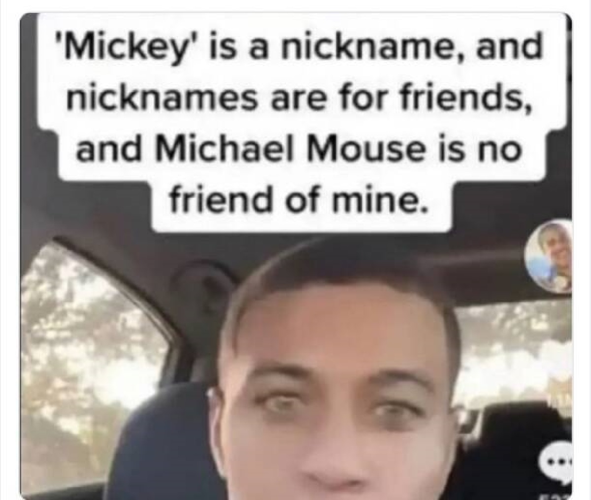 photo caption - 'Mickey' is a nickname, and nicknames are for friends, and Michael Mouse is no friend of mine.