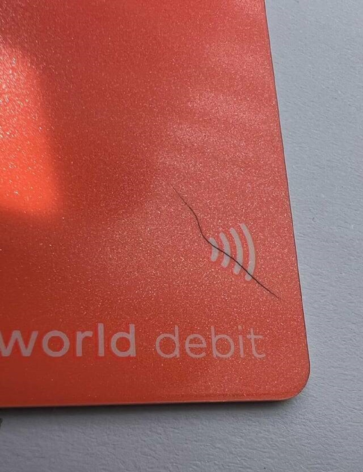 "Someone’s eyelash/hair was laminated into my debit card"