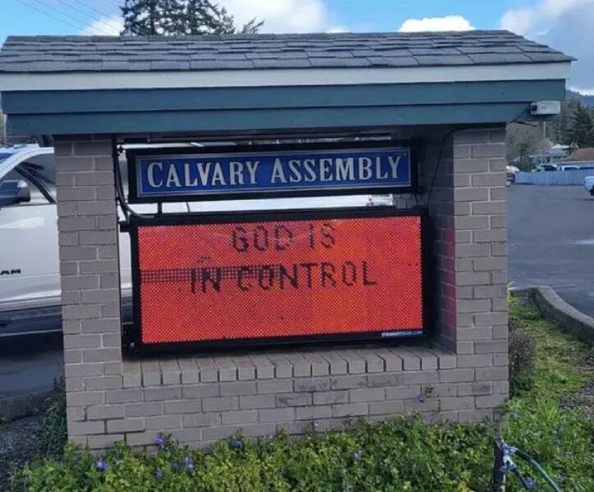 signage - Calvary Assembly God Is In Control