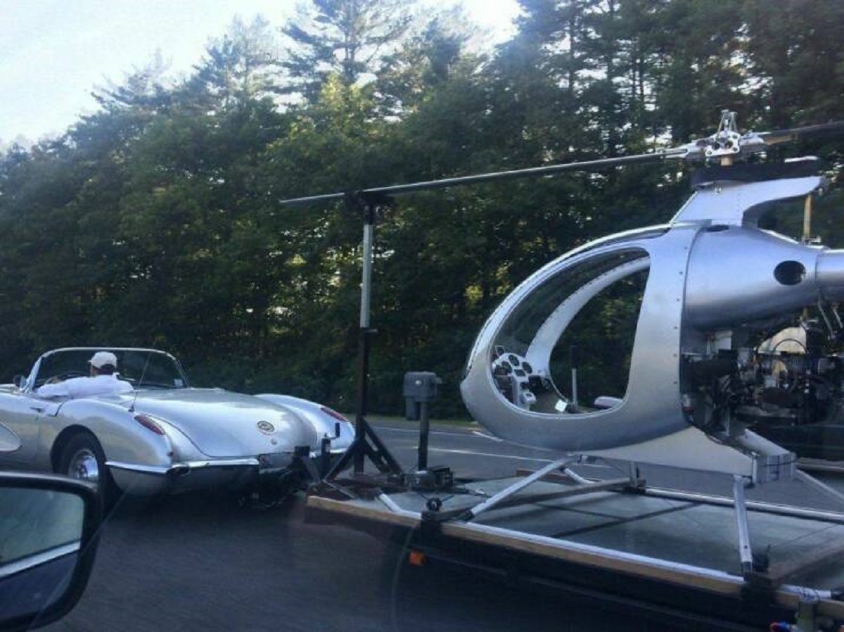 corvette towing helicopter