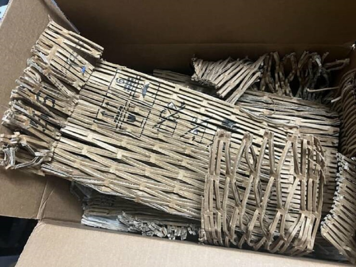 "My eBay seller used cut up boxes as packaging material"