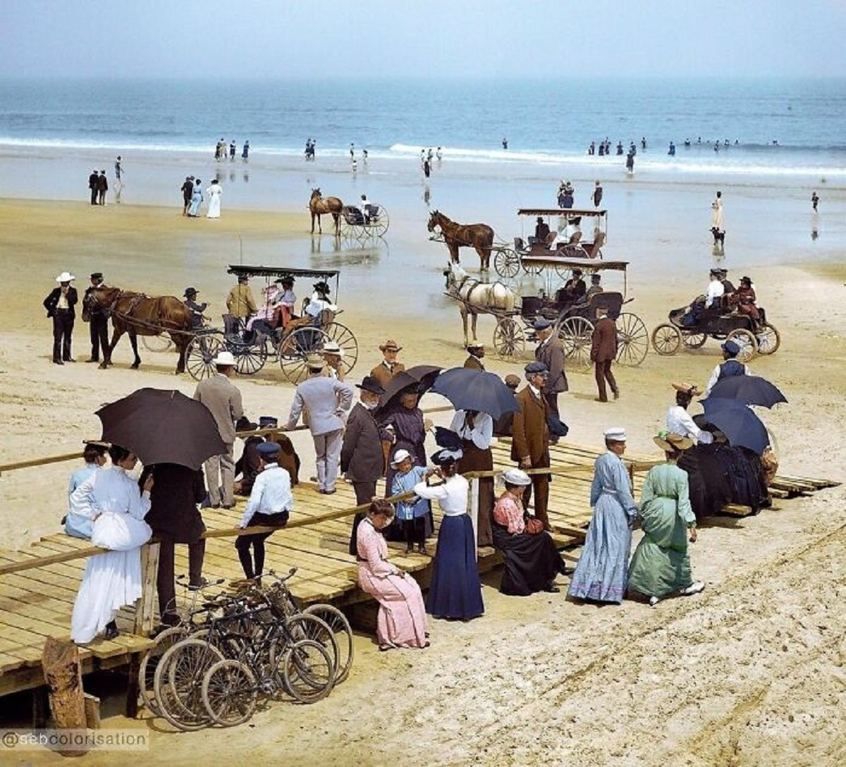 People At Daytona Beach In Florida, United States In 1904.