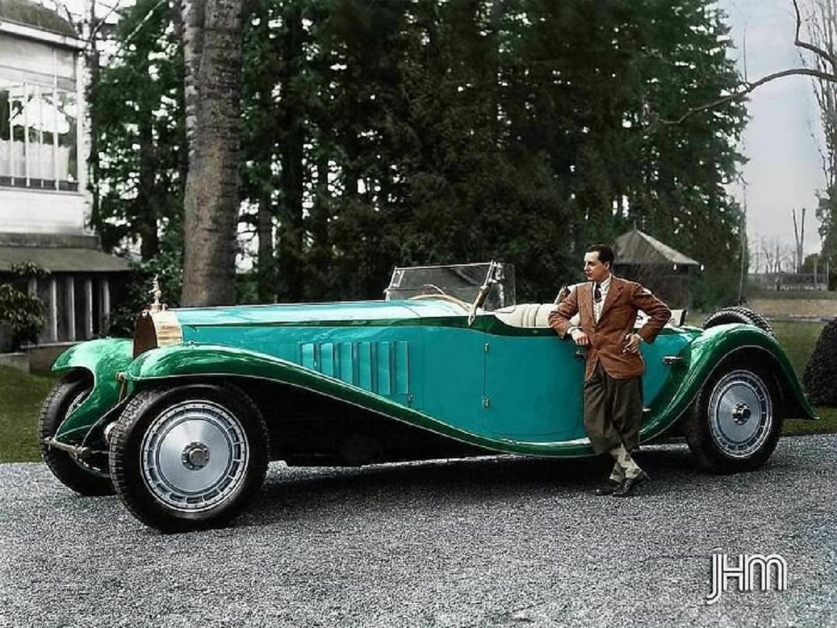 Jean Bugatti, Engineer And Designer Who Was The Eldest Son Of Ettore Bugatti, The Founder Of The Car Manufacturer Bugatti. Here He Is Standing With A Bugatti Royale In Which Only 7 Were Built. Photograph Taken In 1932