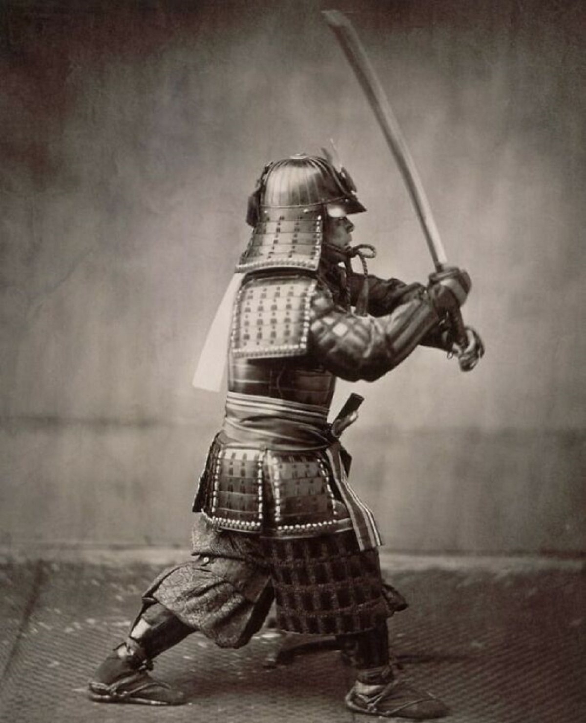 An Armored Japanese Samurai Of The Tokugawa Shogunate Photographed By Photographer Felice Beato In The 1860s