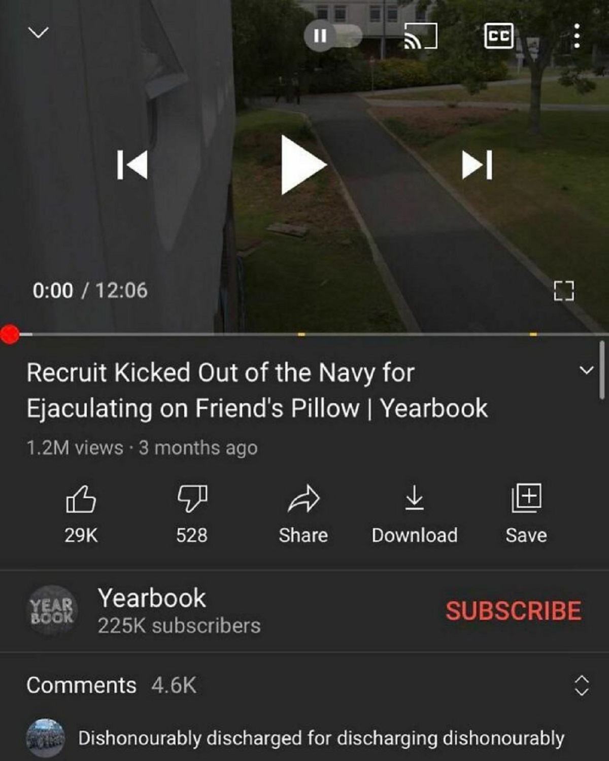 screenshot - K Ii 776 Cc Recruit Kicked Out of the Navy for Ejaculating on Friend's Pillow | Yearbook 1.2M views 3 months ago 29K 528 Download Save Year Yearbook Book subscribers Subscribe Dishonourably discharged for discharging dishonourably