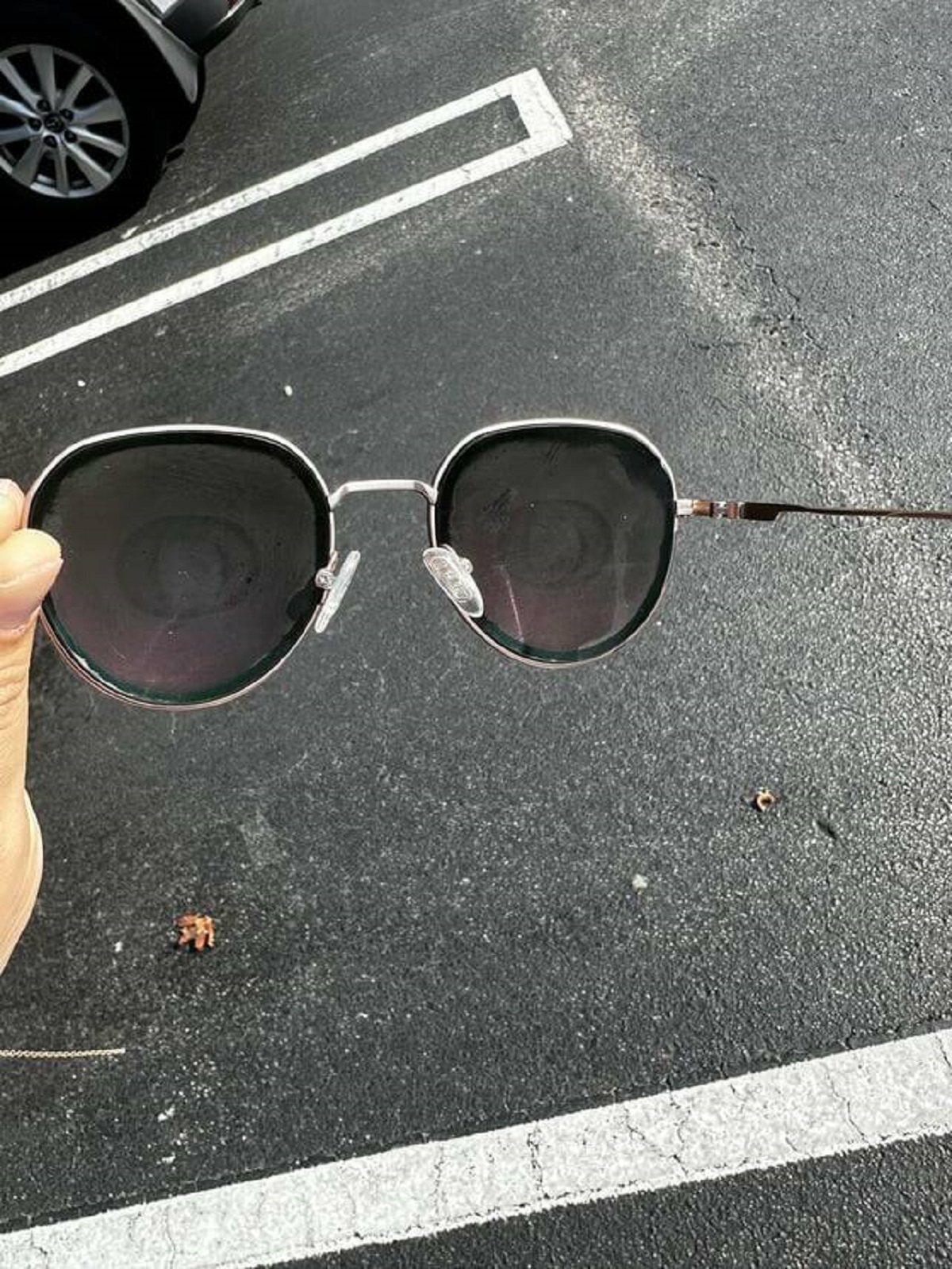 "Sunglasses have eye print"