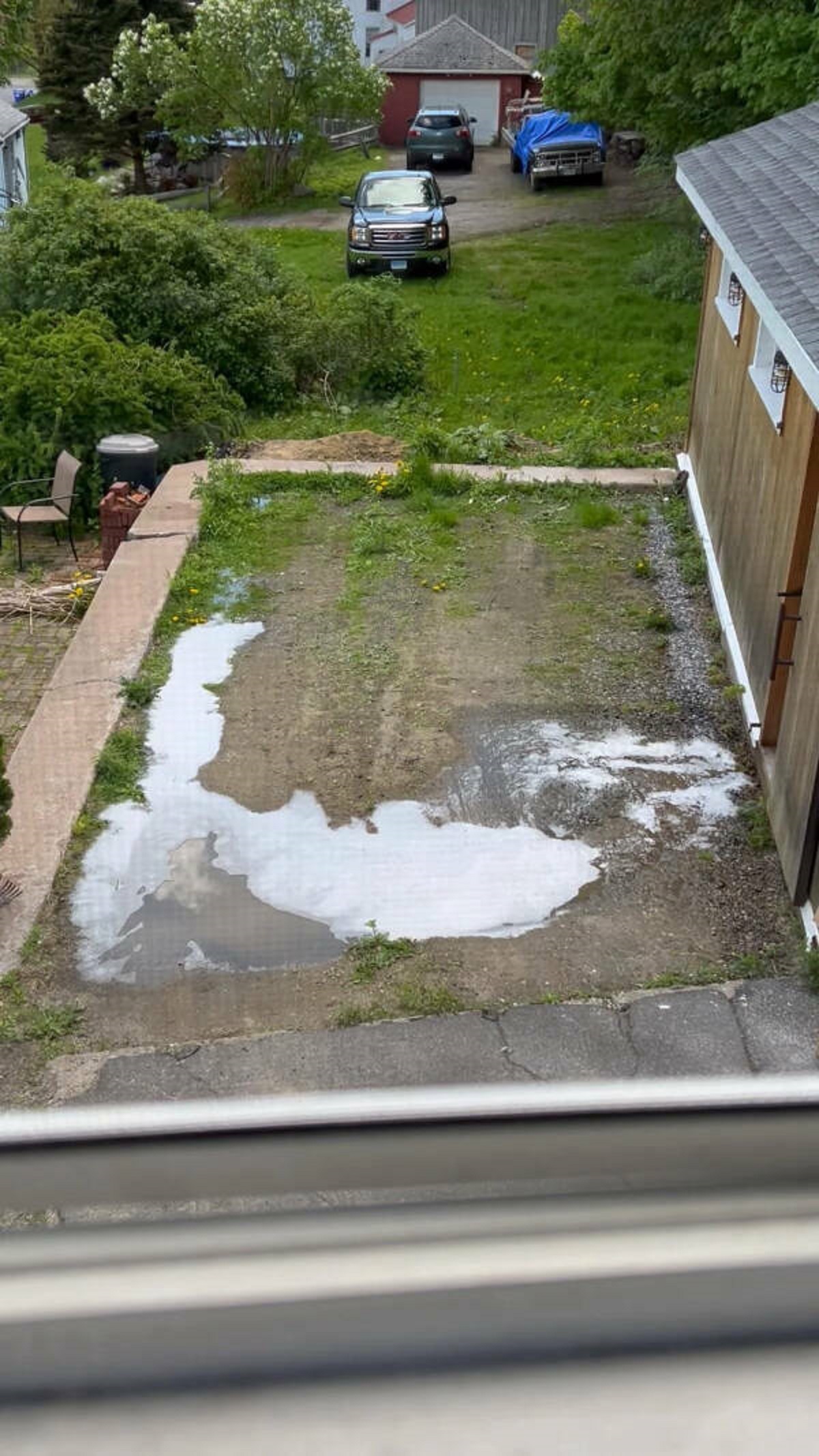 “My landlord decided to set up his washing machine in the garage. That spot is our assigned parking space.”