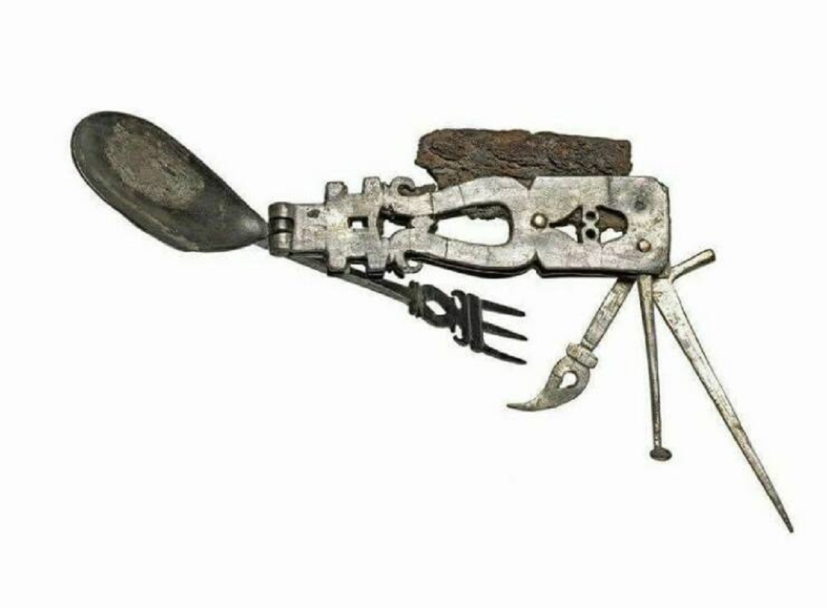 "Roman Army Knife (201-300 Ad); Has A Spoon, Knife, Fork, Spike, Spatula And Pick Allowing The User To Even Clean Between Their Teeth After Eating. It Was Part Of The Equipment Of Roman Legions"