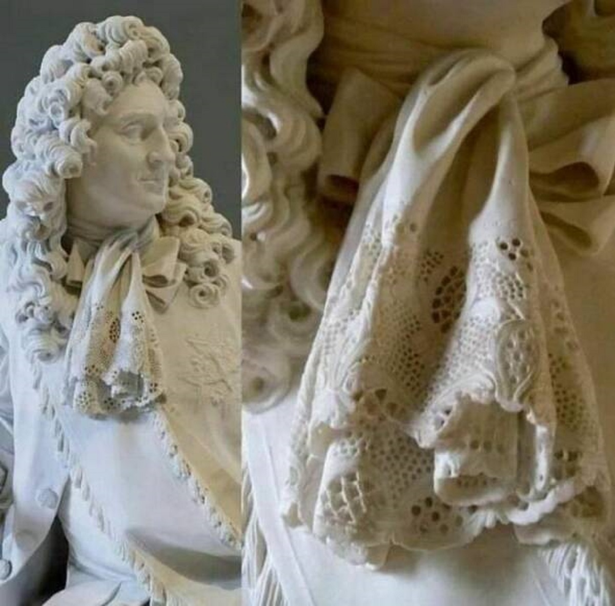 "Pictured Above Is The Marble Lace Neckerchief Carved By French Sculptor Louis-Philippe Mouchy (1734 - 1801), Who Masterfully Created The Marble Statue In 1781"