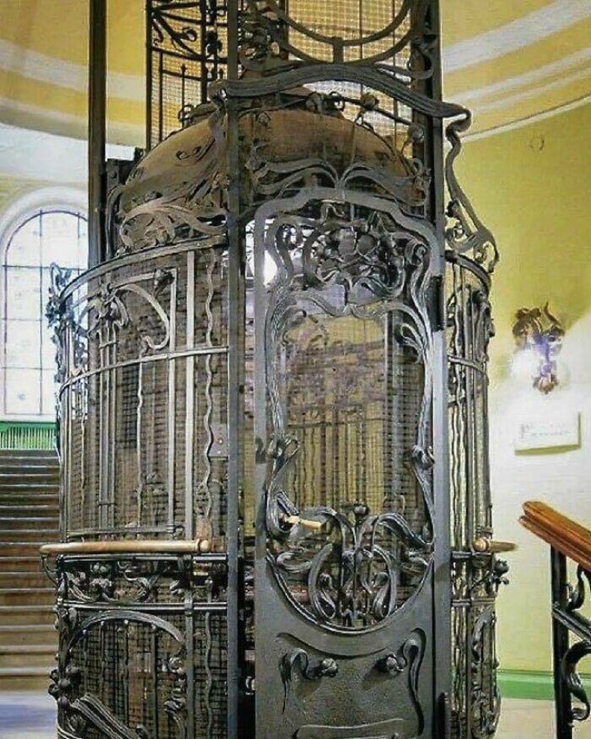 "A Steam-Powered Elevator In The House Of Guard Captain S. Muyaki In St. Petersburg, Russia. Circa 1902-1903"