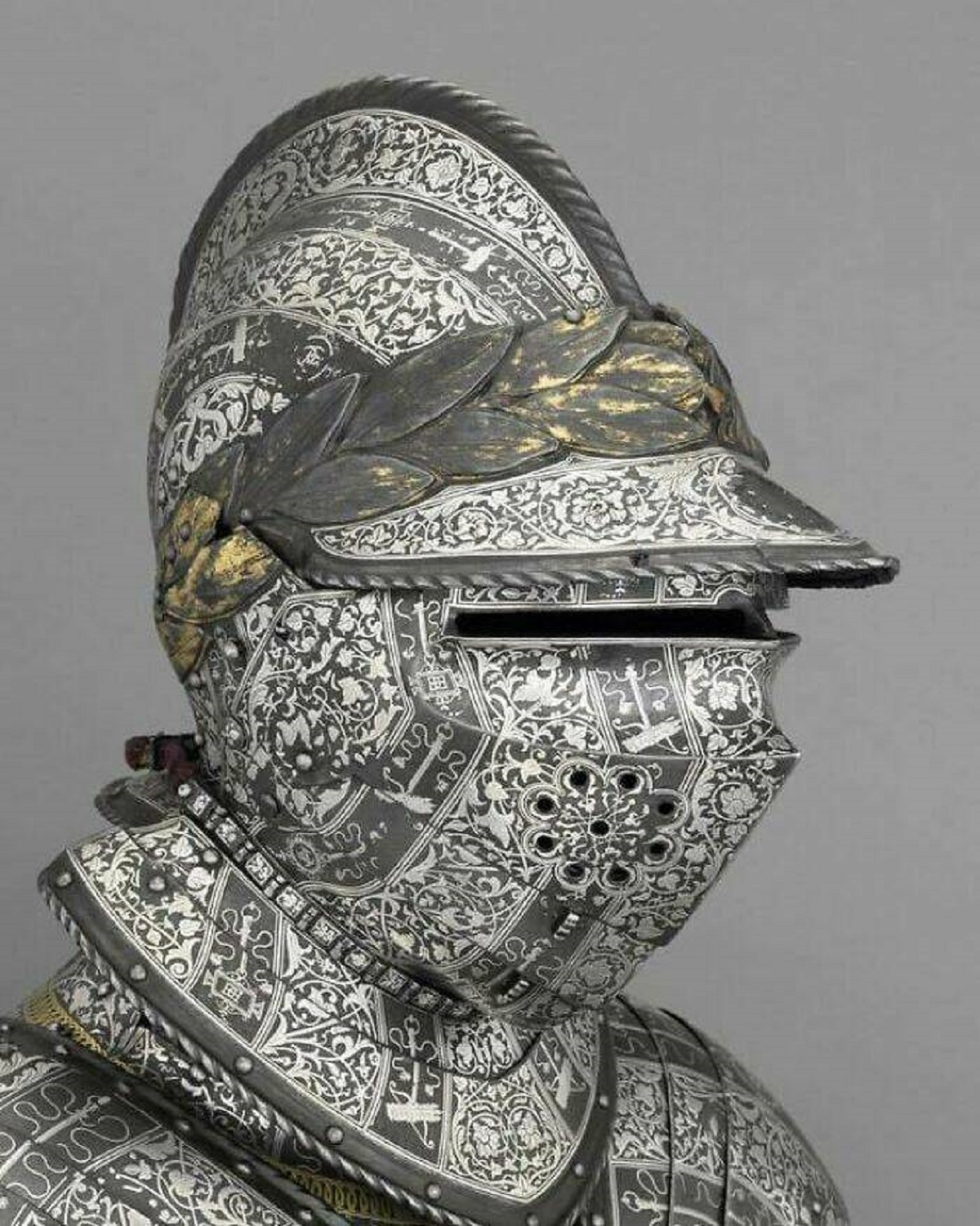 "Details Of The Dolphin's Armor Of Henry, The Future King Henry II Of France, Made By Negroli Francesco In Milan In The 1540s. Now On Display At The Army Museum In Paris"
