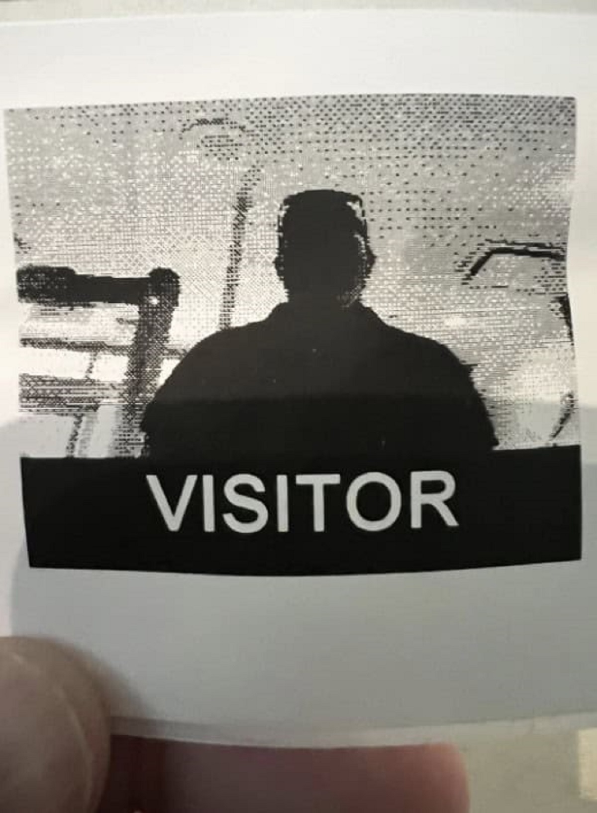 Spent 10 minutes getting checked in by security and this is my visitor’s badge.