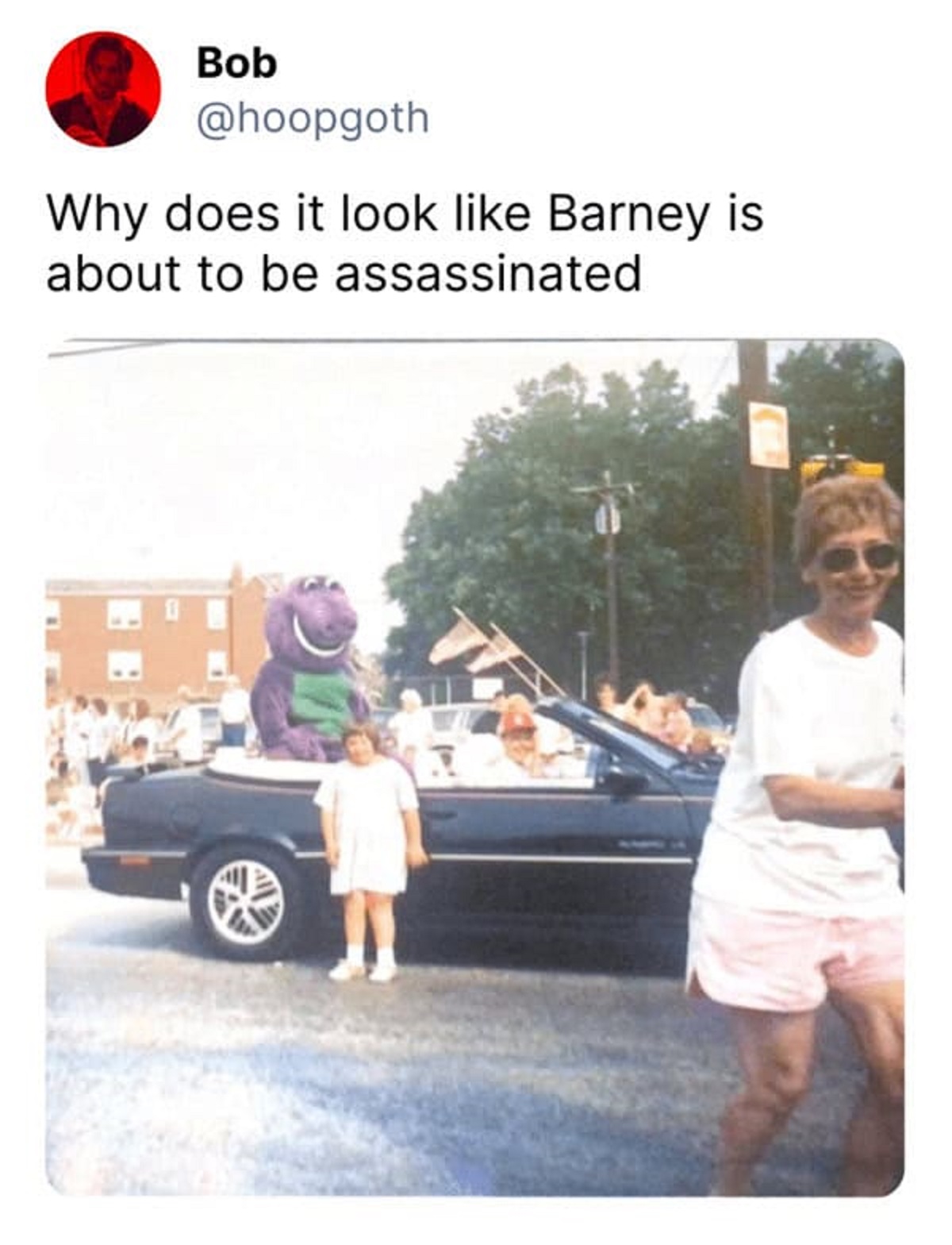 poster - Bob Why does it look Barney is about to be assassinated