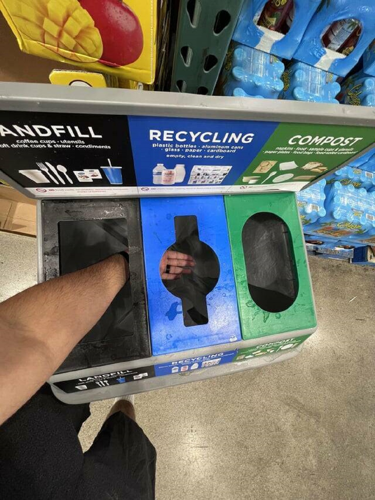 "Costco puts all trash in the same bag"