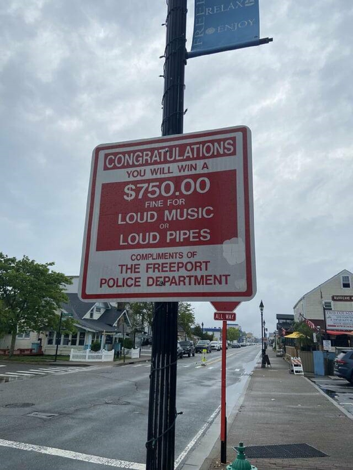 "A mildly passive aggressive warning sign by the local police department."
