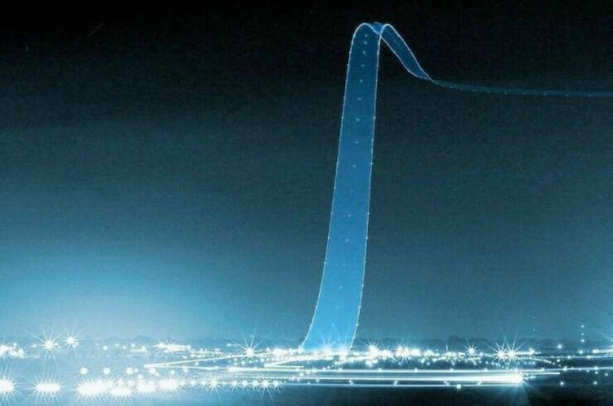 "A Long Exposure Picture Of A Plane Taking Off"
