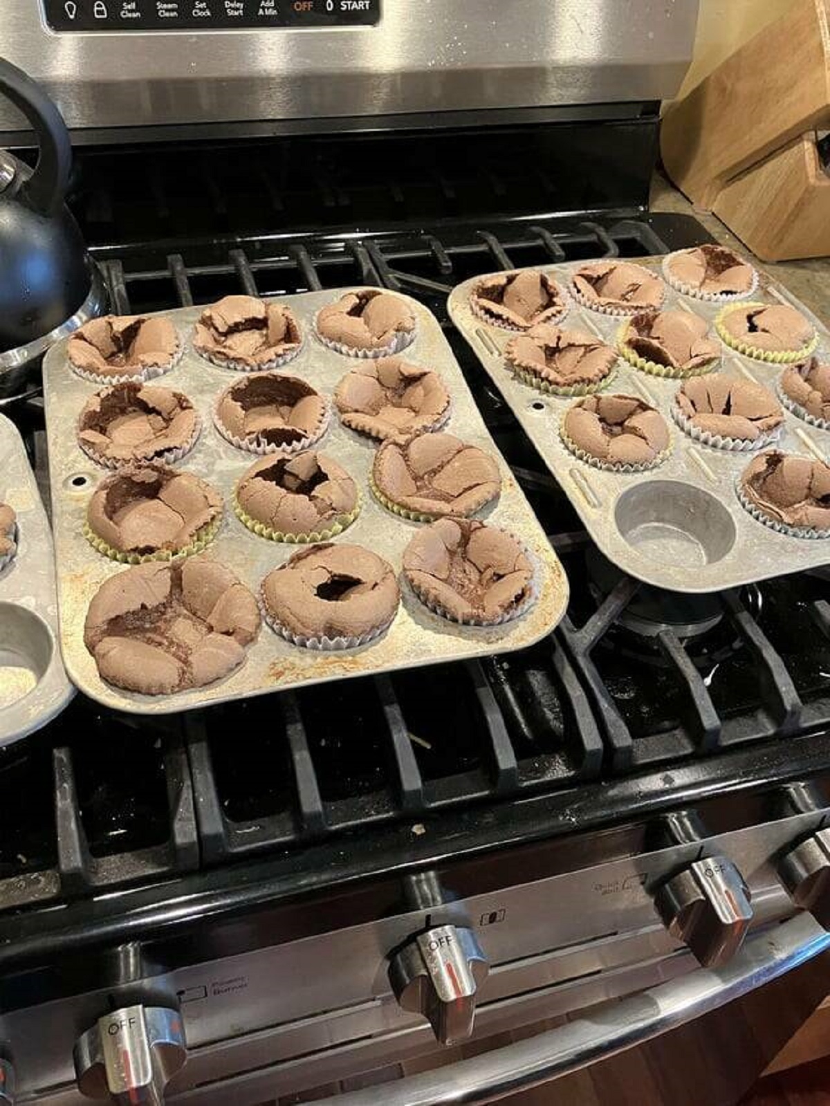 "Tried to make some flourless chocolate cupcakes for my DnD group’s gluten intolerant friend. This was the result"