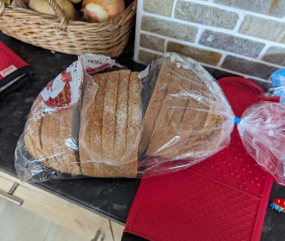 “The way my wife opens the bread.”