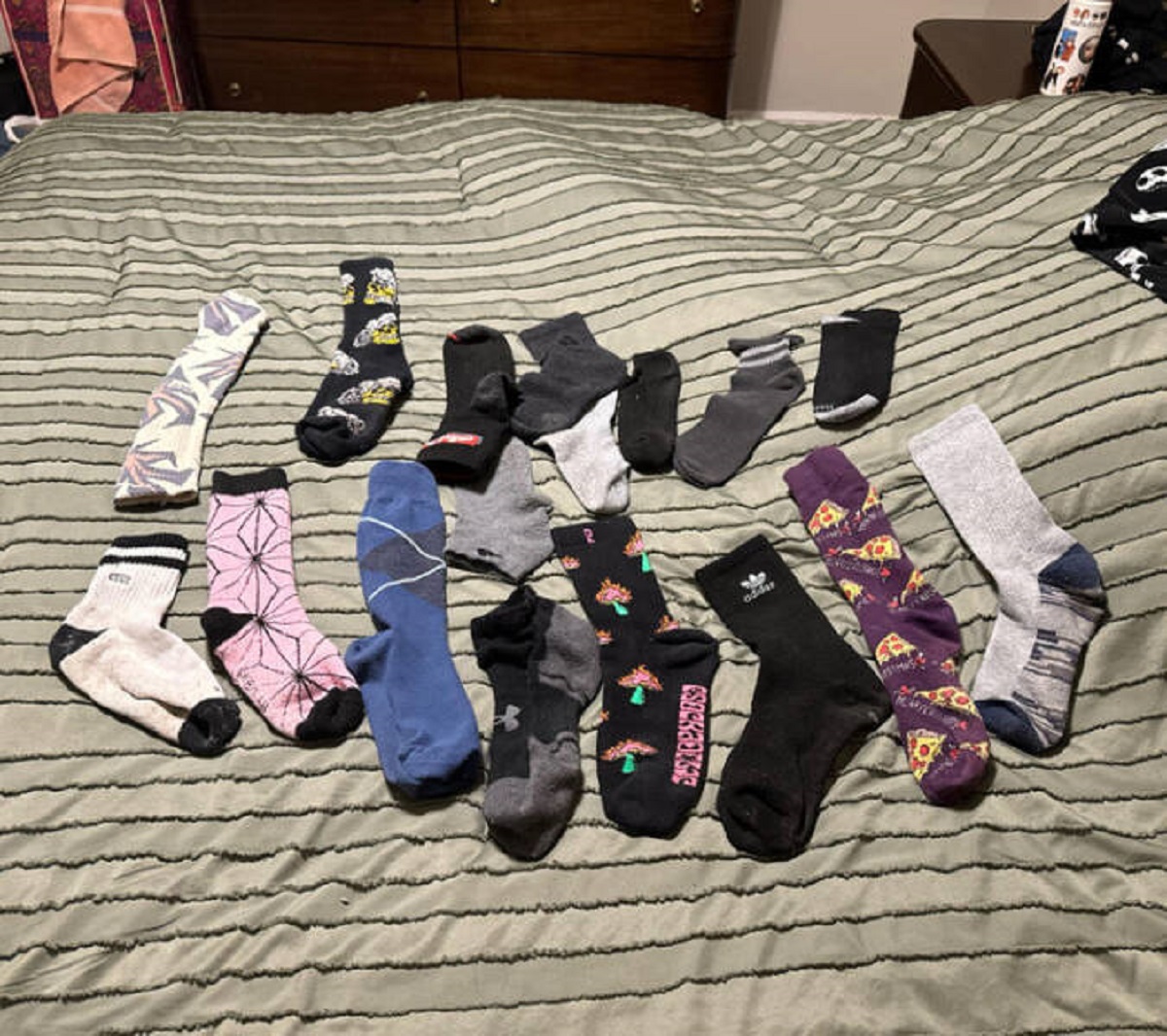 “How is it that I am missing 17 socks from 17 different pairs?”