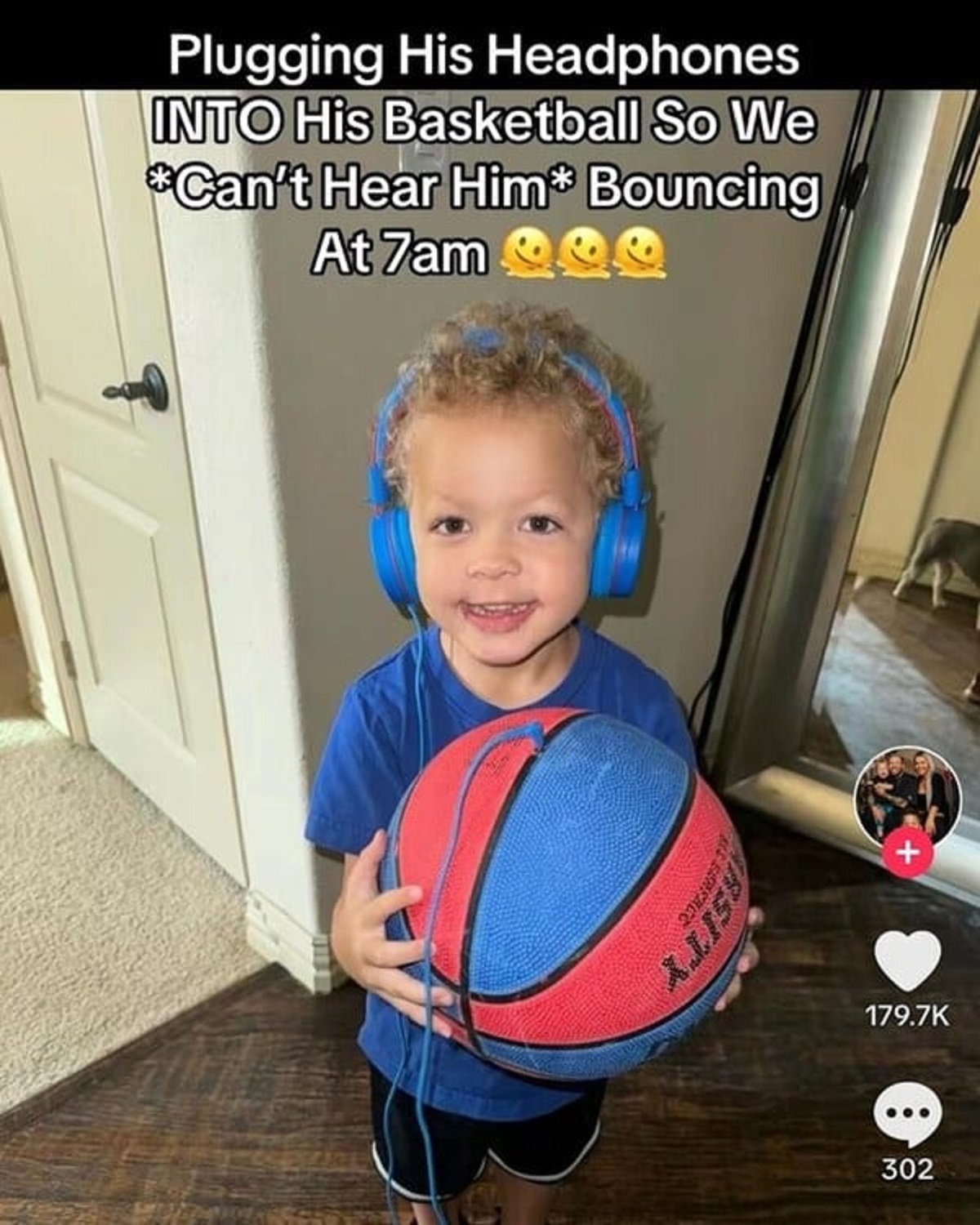 toddler - Plugging His Headphones Into His Basketball So We Can't Hear Him Bouncing At 7am Qqq Sit 302