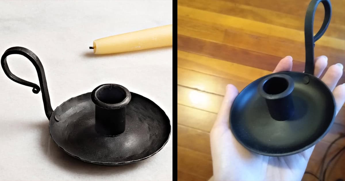 The “hand forged” candle holders I ordered vs what I received.