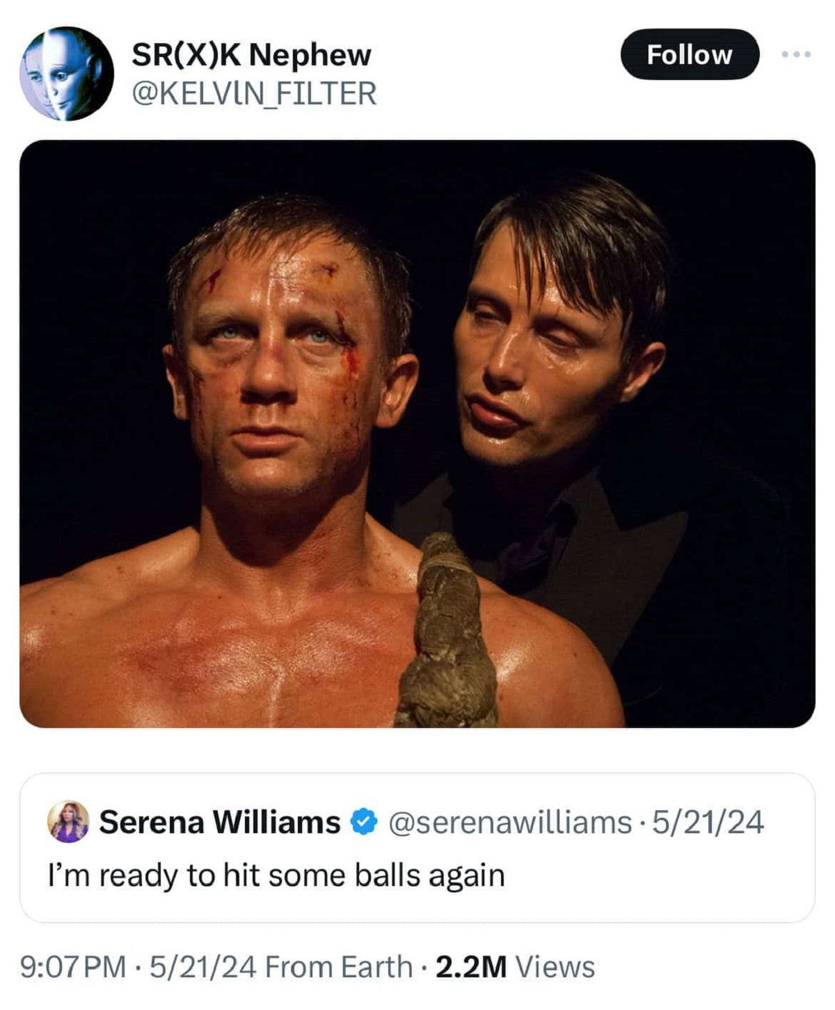 casino royale mads mikkelsen - SrXK Nephew Serena Williams . 52124 I'm ready to hit some balls again 52124 From Earth 2.2M Views .