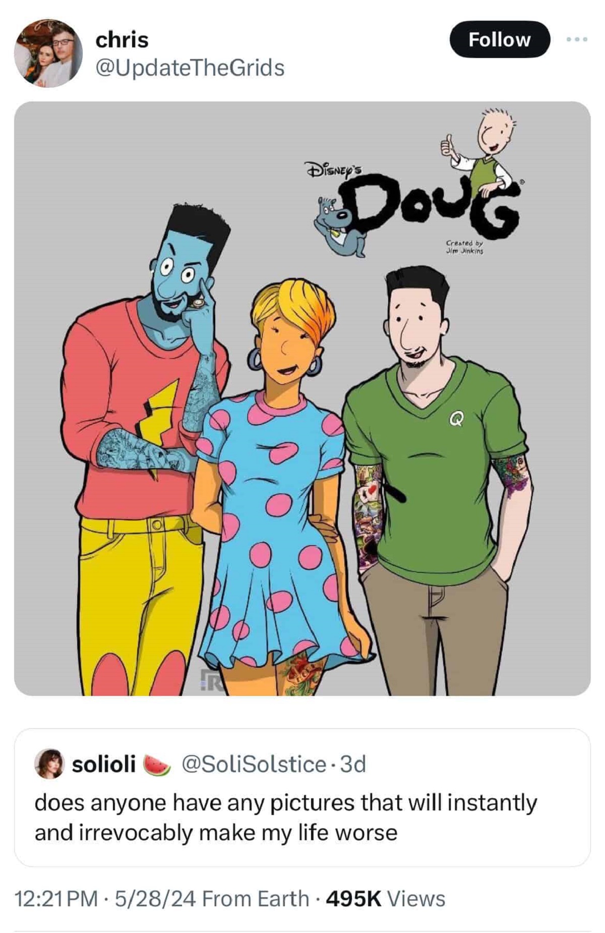 adult doug - chris Disney'S Doug Created by Jim Jinkins solioli .3d does anyone have any pictures that will instantly and irrevocably make my life worse 52824 From Earth Views