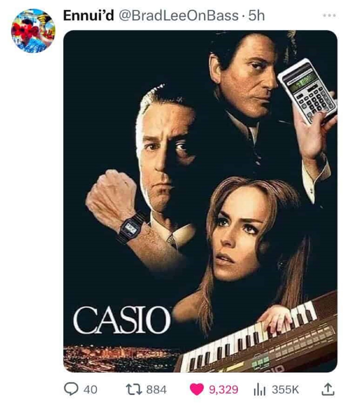 casino movie poster - Ennui'd Lee On Bass 5h Casio 40 884 9, Checko