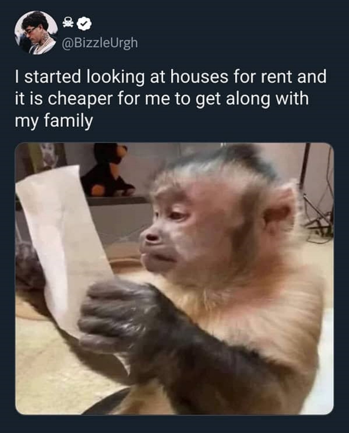350 I started looking at houses for rent and it is cheaper for me to get along with my family
