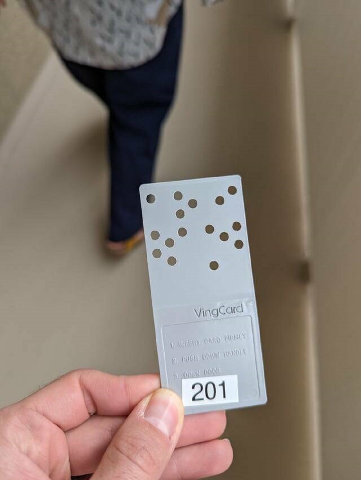 "My hotel uses a punch card room key"