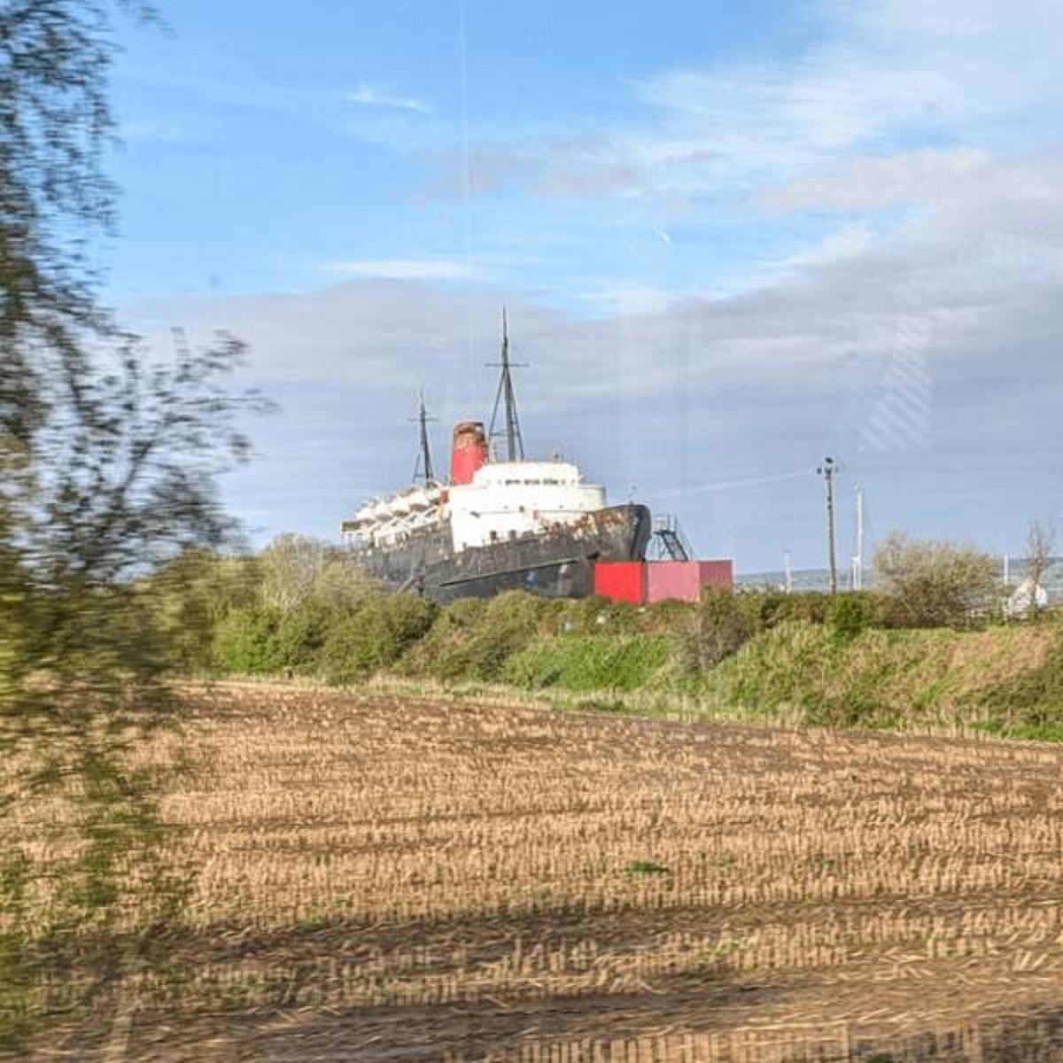 "Abandoned luxury cruise ship I saw on the train"