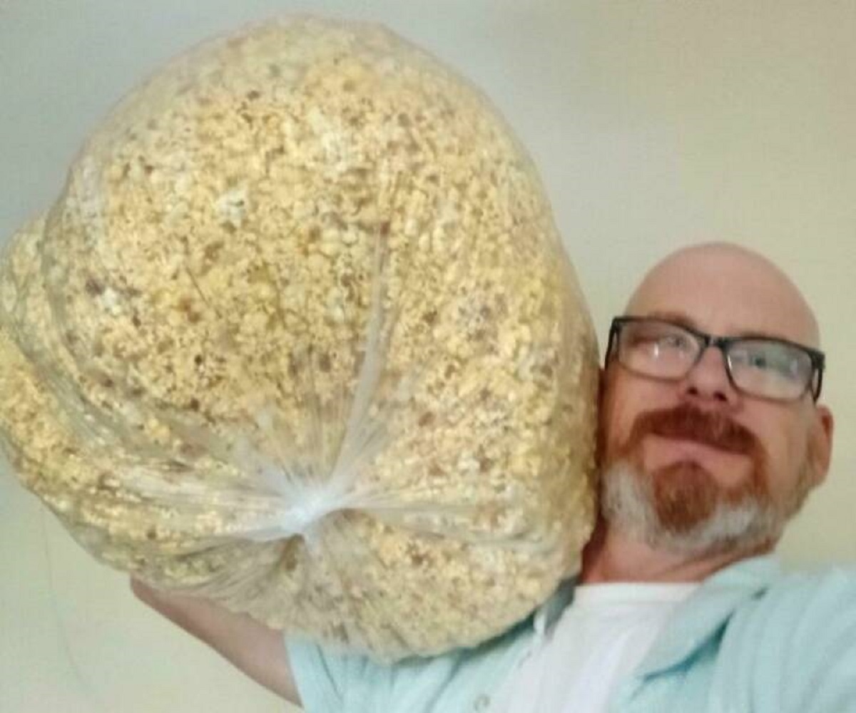 "I Asked A Movie Theater What They Do With All The Extra Popcorn When They Close And Walked Out With This"