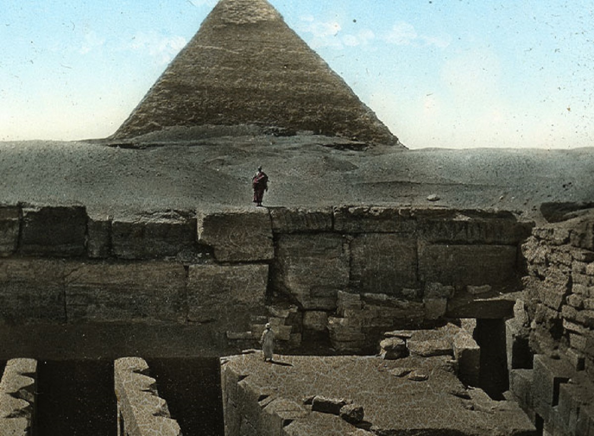 Only three objects have ever been found inside the Great Pyramid of Giza- pieces of wood, a ball made of diorite, and a copper hook. They were found in 1872 in a shaft leading from the Queen's Chamber.