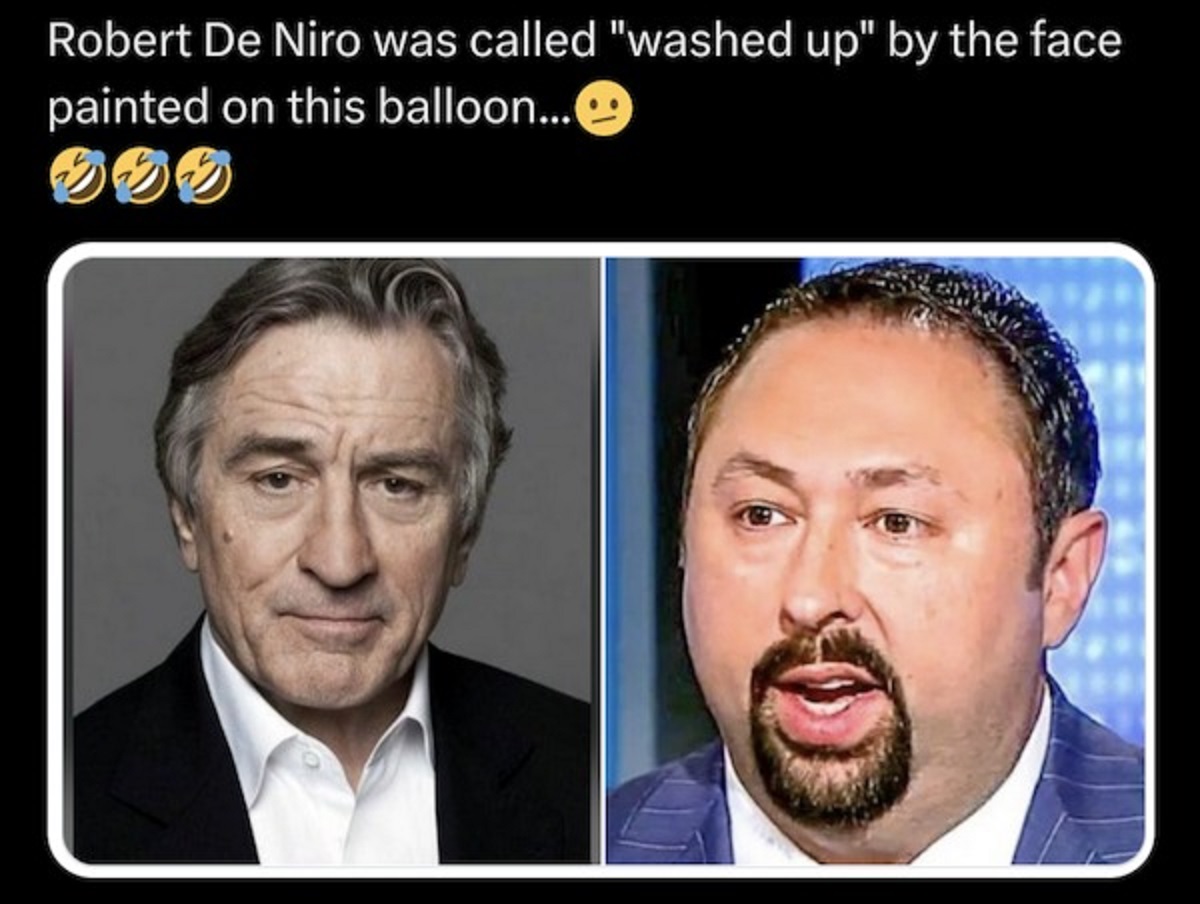shia labeouf robert de niro - Robert De Niro was called "washed up" by the face painted on this balloon...