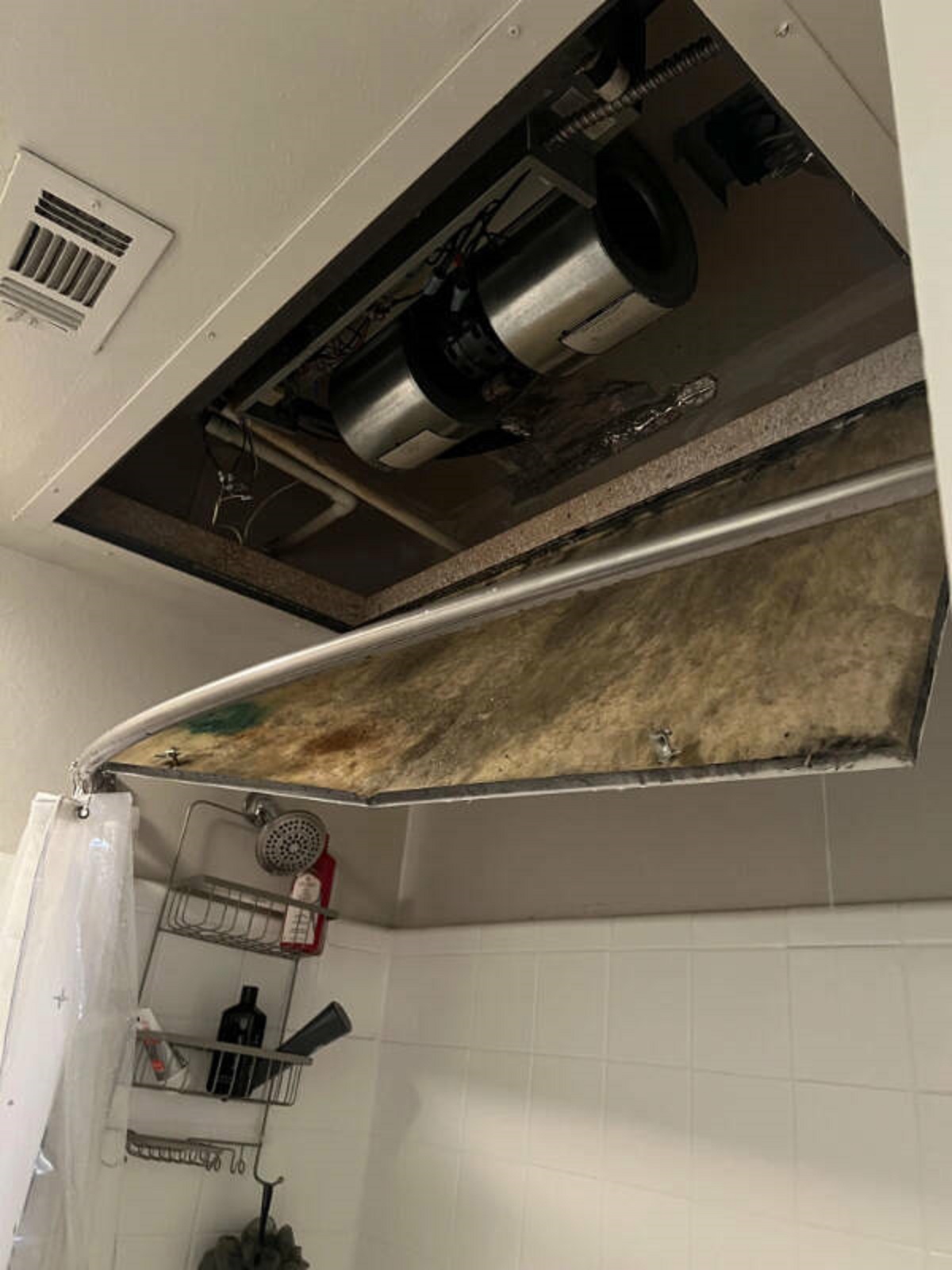 “This panel above my tub burst open at 11pm and dumped water all over my bathroom”