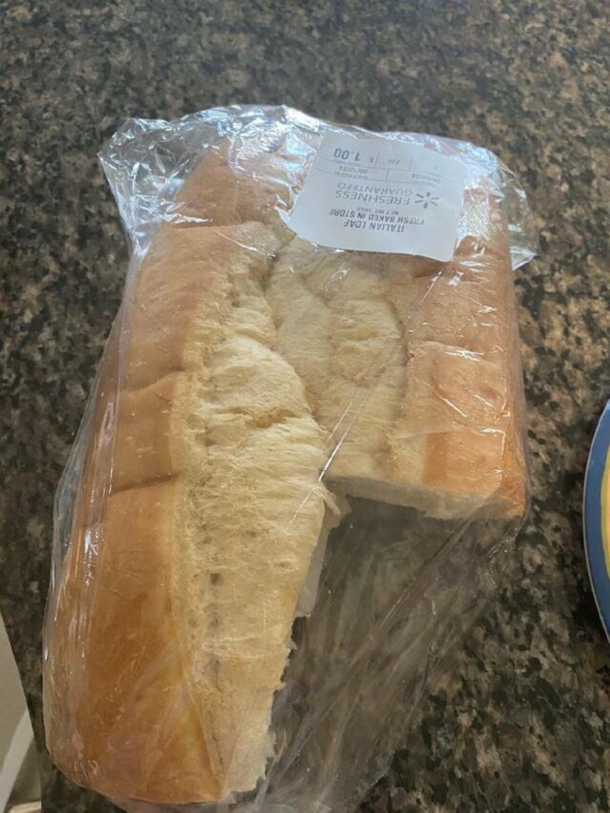 "Picked the biggest loaf at Walmart just for it to have a hole"
