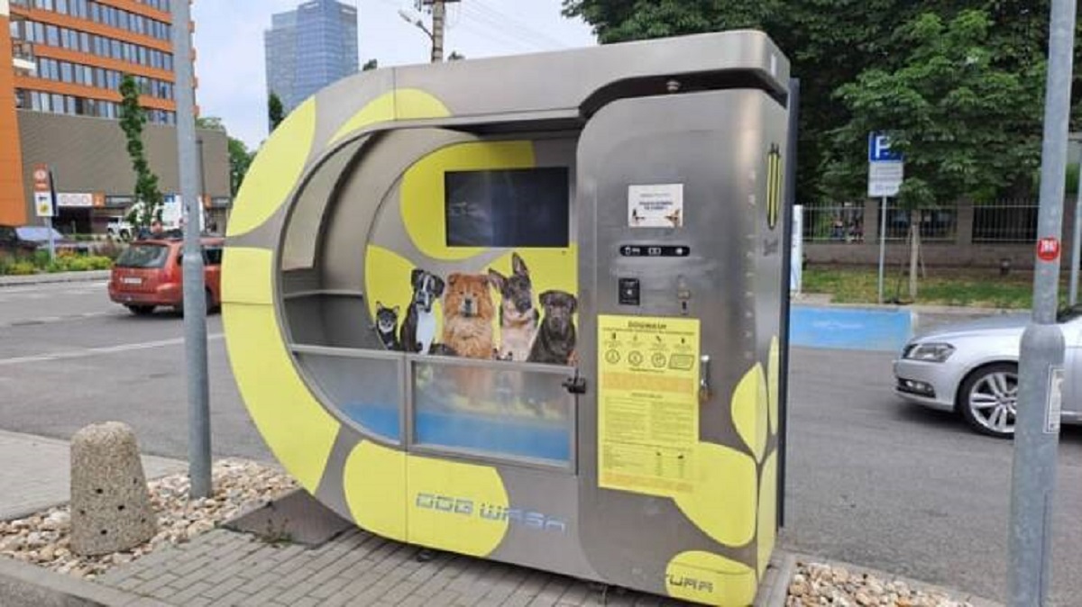 "This dog wash at a petrol station in Slovakia"