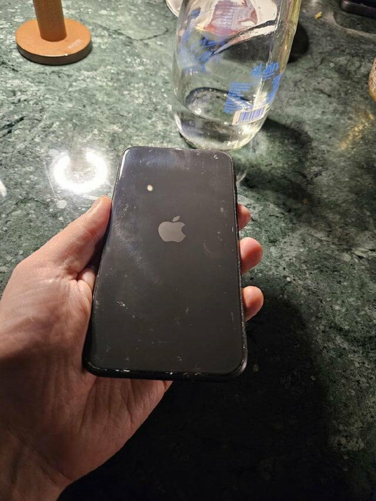 "A camera-less iPhone issued to my buddy that works at a Nuclear Plant. No cameras allowed."