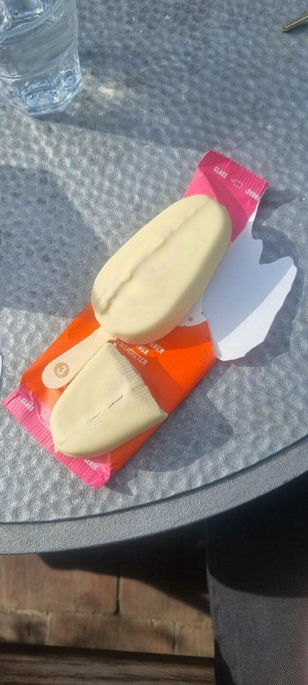 "Got one and a half ice cream in the same packaging yesterday"